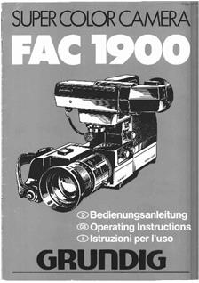 Grundig FAC 1900 manual. Camera Instructions.